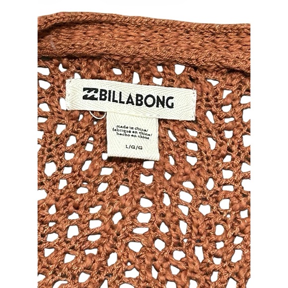 Billabong Rust Wrap Sweater Women's Knit V-Neck Boho Top | New With Tags - Picture 6 of 9